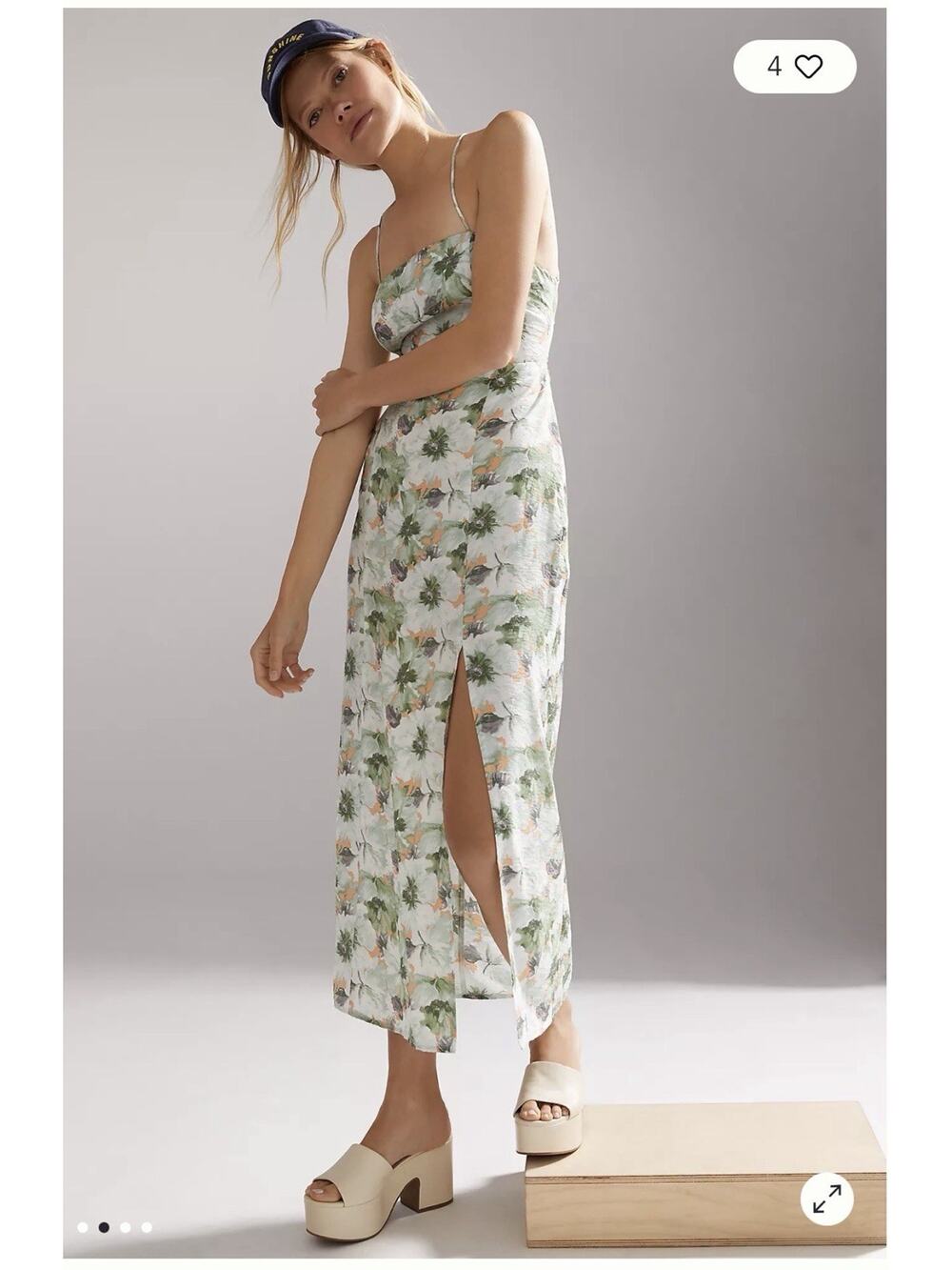 En Saison Square Neck Midi Dress Anthropologie Small Floral Garden